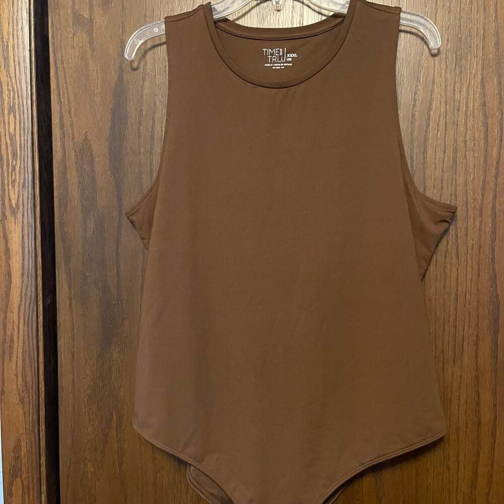Time and Tru Women's Brown Sleeveless Bodysuit